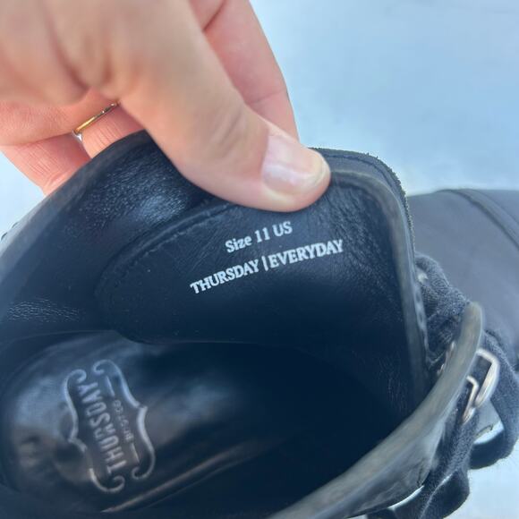 Thursday Boot Company Captain Lace Up Black Leather Ankle Boots Shoes 11 - Picture 13 of 13